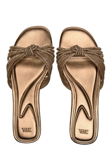 FLAT SANDALS WITH RHINESTONES